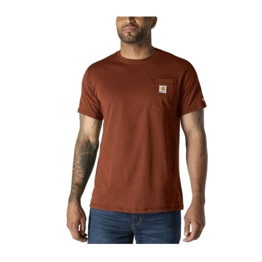 CARHARTT Shirt Men XL Force Relaxed Fit Midweight Short Sleeve Pocket Tee red